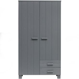 Woood Armario con 2 puertas y 2 cajones en madera antracita