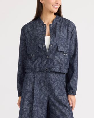Ellen Tracy Womens Cropped Bomber