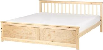 Beliani Cama Con Somier De Madera De Pino Mdf Minimalista 180 X 200 Cm Marr&oacute;n Claro Olendon