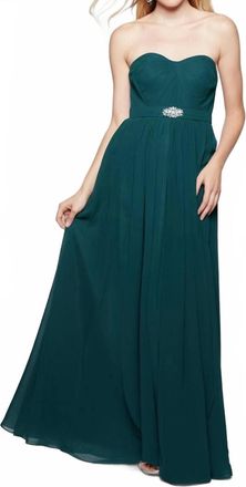 Milano Formals Womens Strapless Chiffon Dress In Teal