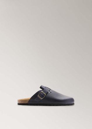 Mango Scarpe pelle zoccolo navy - Donna - 36 - MANGO