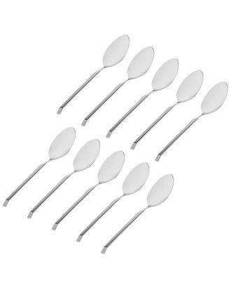 Godinger Set Of 10 Ramp Mirrored 18/0 Stainless Steel Teaspoon