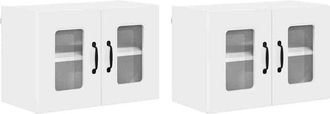 vidaXL Kitchen Wall Cabinet 2 pcs High Gloss White 60 x 31 x 40 cm vidaXL