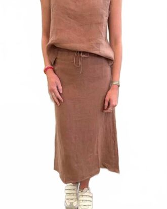 Starkx Daria Skirt In Tan Linen
