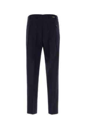 Prada Mens Midnight Blue Wool Pant Navy Exterior: Virgin Pantaloni