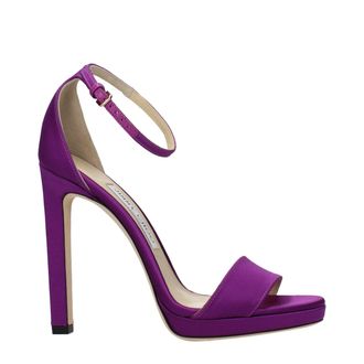 Jimmy Choo London Purple Satin Platform Womens Sandals