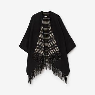 Burberry Reversible Check Wool Cape
