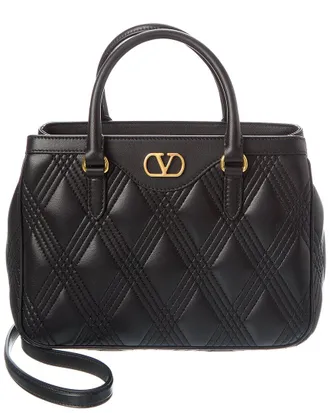 Valentino Vlogo Quilted Leather Satchel