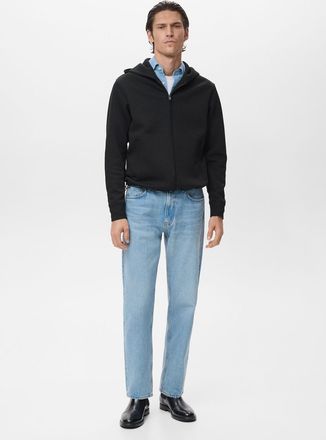 Mango Felpa zip cappuccio nero - Uomo - XXL - MANGO MAN