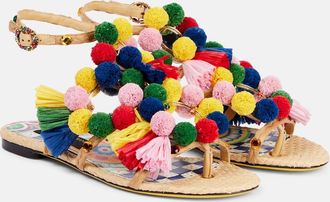 Dolce & Gabbana Sandali in rafia con decorazioni