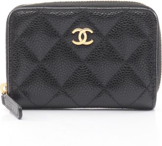 Chanel Black Leather Coin Purse/Coin Case (Pre-Owned)