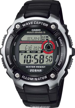 Casio Mens Wave Ceptor Atomic Digital Watch with Black Dial - WV-200A-1AV