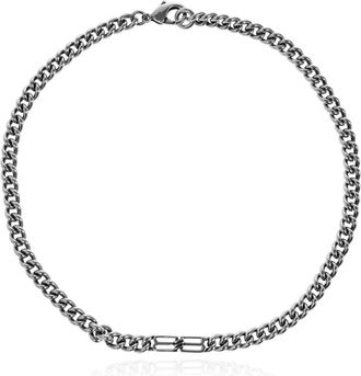 Balenciaga Necklaces, female, Gray, Size: S BB Icon Thin Gourmette Necklace