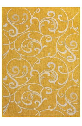Jonathan Y Designs Maribel Traditional Classic All-Over Scroll Indoor/Outdoor Area Rug in Yellow/cream at Nordstrom, Size 3Ft 0In X 5Ft 0In