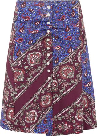 Paco Rabanne Gonna con stampa paisley - V325 blue/burgundy