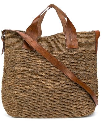 Ibeliv woven top-handle tote - Neutrals