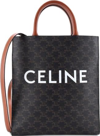 Celine Vertical Cabas Triomphe Coated Canvas Medium tote bag - Bruin