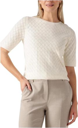 Selected Truien & Vesten, Dames, Beige, S, Elegante Boothals Gebreide Top