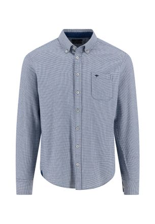 Fynch-Hatton Langarmhemd FYNCH-HATTON, Herren, Gr. 4XL, N-Gr, navy, Web, Obermaterial: 100% Baumwolle, unifarben, regular fit taillenbedeckt, Manschette, Hemden La