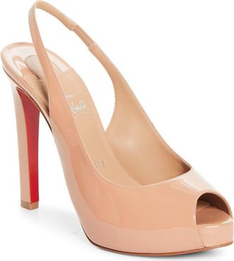 Christian Louboutin Lady Fanny Slingback Pump in N295 Blush/lin Blush at Nordstrom, Size 37.5
