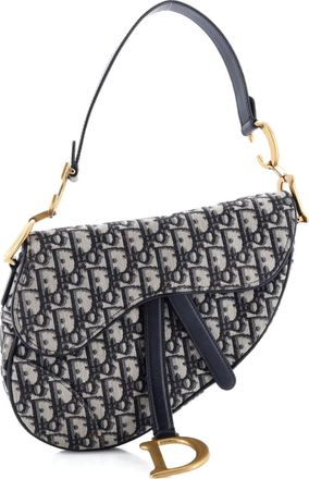 Dior Saddle Handbag Oblique Canvas Medium shoulder bag - Blauw