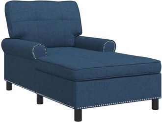 vidaXL Chaise Lounge with Cushion Blue 91 x 157 x 91 cm Fabric vidaXL