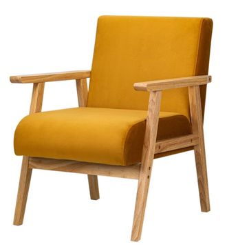 Nordlys Sill&oacute;n en madera y tejido amarillo