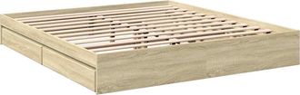 vidaXL Cama Con Cajones Madera Ingenier&iacute;a Roble Sonoma 180x200 Cm Vidaxl