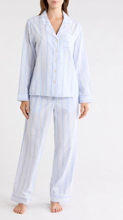 Nordstrom Classic Cotton Pajamas in Blue Parker Stripe at Nordstrom, Size X-Small