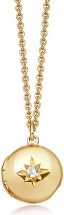 Astley Clarke Sapphire Biography Locket Necklace in Yellow Gold at Nordstrom, Size 18