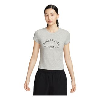 Nike (WMNS) Nike Sportswear Phoenix Slim Short Sleeve T-Shirt Grey Heather HV4975-050