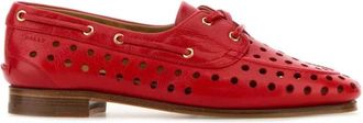 Bally Rode Leren Feest Veterschoenen Loafers - Dames - Loafers - Rood - 36 EU - Schoenen