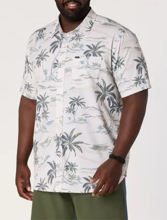 O'Neill Big & Tall Tropical Print Performance Sport Shirt in Tofu at Nordstrom, Size Xxx-Large
