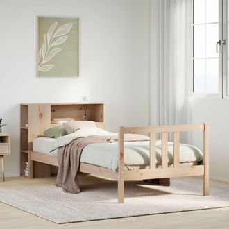 Berkfield Home Bookcase Bed without Mattress 75x190cm Solid Wood Pine in Brown | Size: 75x190 cm