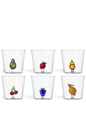 Ichendorf Fruits&flowers Set of 6 Assorted Tumblers (avocado, Strawberry, Grape, Pear, Lemon, Cherries)
