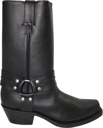 Grinders Mens Harness Hi Black Leather Western Cowboy Boots (Black, UK Footwear Size System, Adult, Men, Numeric, Medium, 11)