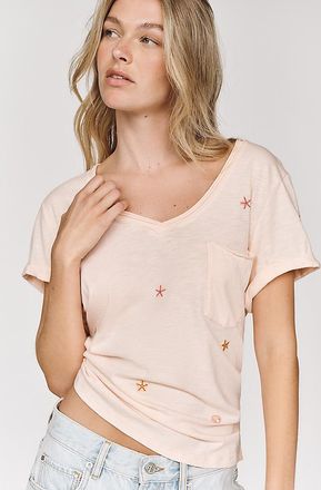 Pilcro Quinn Short-Sleeve V-Neck Tee by Pilcro
