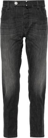 Incotex Black Pantalone Slim-Fit Washed Denim Pants