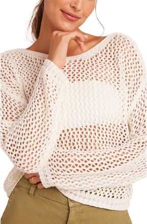 Bella Dahl Open Stitch Drop Shoulder Sweater in Off White at Nordstrom, Size Medium