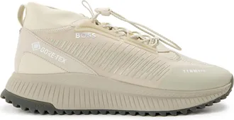 HUGO BOSS Mens Evo Runn TxtgorE-Tex 10266590 Low Top Trainers in Light Beige - Size UK 8