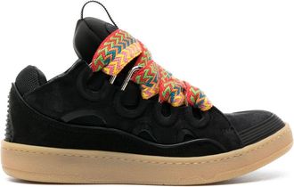 Lanvin Curb Suede Sneakers - Mens - Fabric/Calf Leather/Calf LeatherRubber