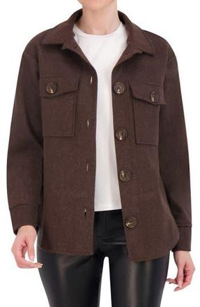 Ookie & Lala Faux Wool Shacket in Dark Brown at Nordstrom Rack, Size Small
