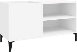vidaXL Vidaxl - Mueble Para Discos Madera Contrachapada Blanco 84,5x38x48 Cm