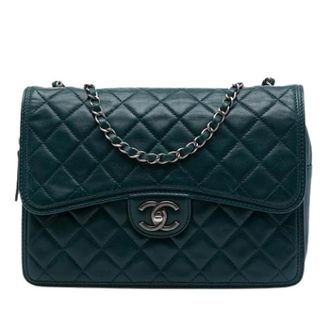 Chanel Pre-owned Vintage Quilted Crossbody - Dames - Pre-owned - Groen - Maat: ONE Size Leer