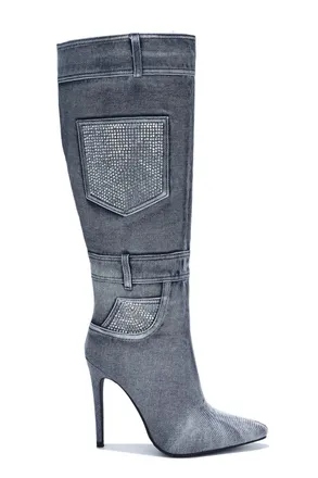 Cape Robbin Womens Jacquie Booties In Denim
