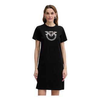Pinko Katoenen Minijurk - Dames - Korte kleedjes - Zwart - XS - Katoen - Kleedjes