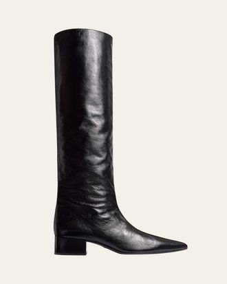 Khaite Andee Leather Knee Boots