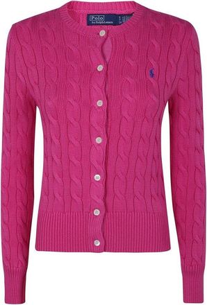 Polo Ralph Lauren Classic Cable Knit Sweater With Button-Up Front