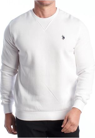 U.S.Polo Association Fleece-Gevoerde Sweatshirt met Ronde Hals - Heren - Sweatshirts - Wit - 3XL - Katoen - Hoodies & sweatvesten