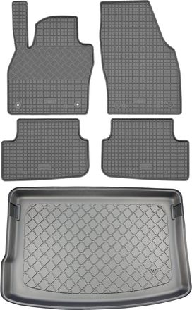 OEM Skoda Fabia Iv Hatchback (5 Puertas) Desde Septiembre De 2021. Juego De Alfombrillas De Goma Para Coche Y Alfombrilla Para Maletero
